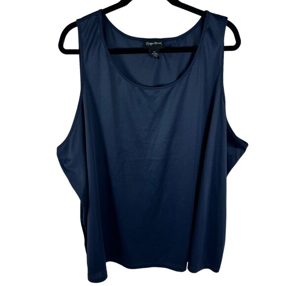 Maggie Barnes Tank Top Blouse Size 5X Navy Blue Sleeveless Plus - Picture 1 of 2
